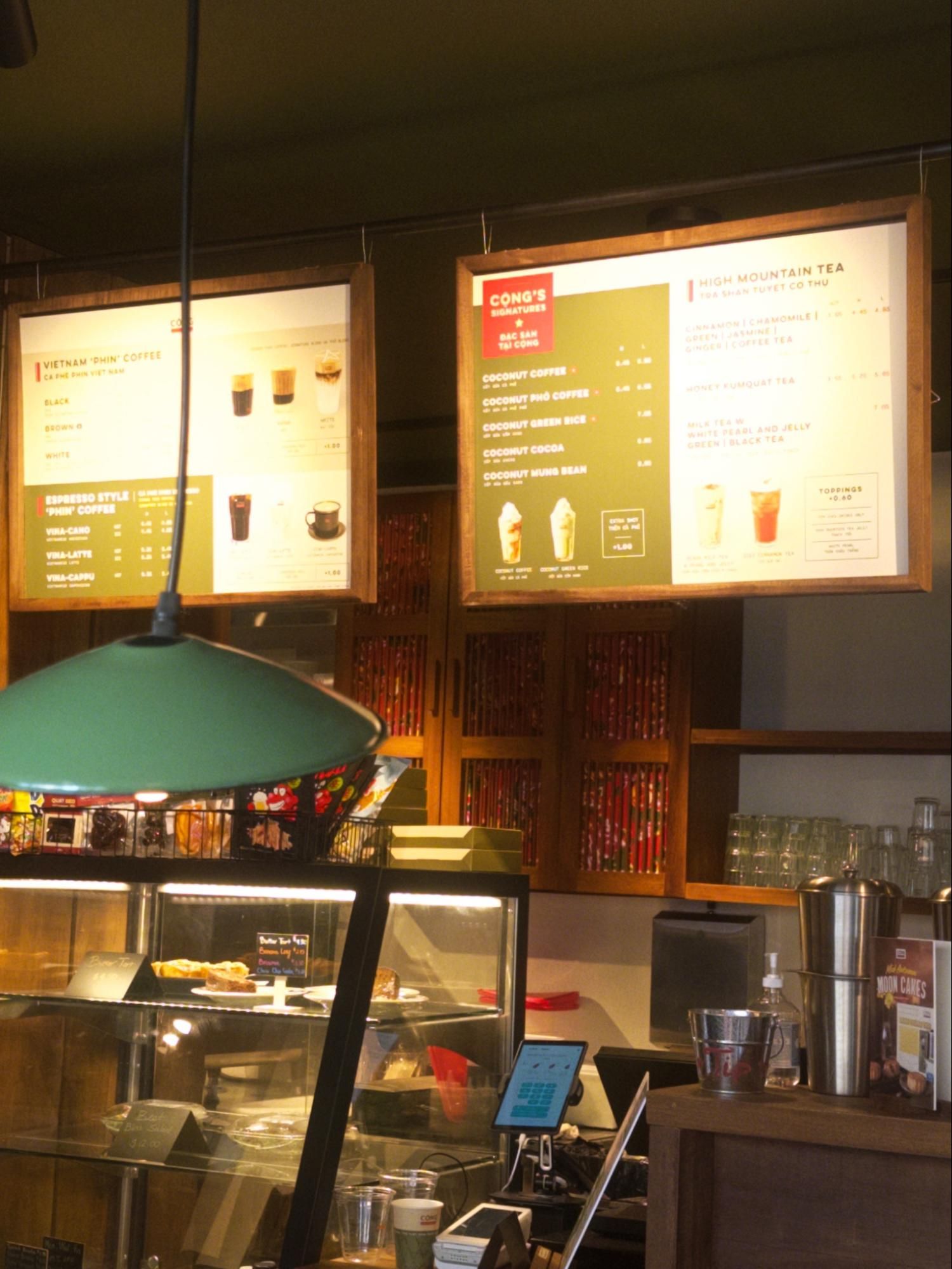 A coffee shop counter