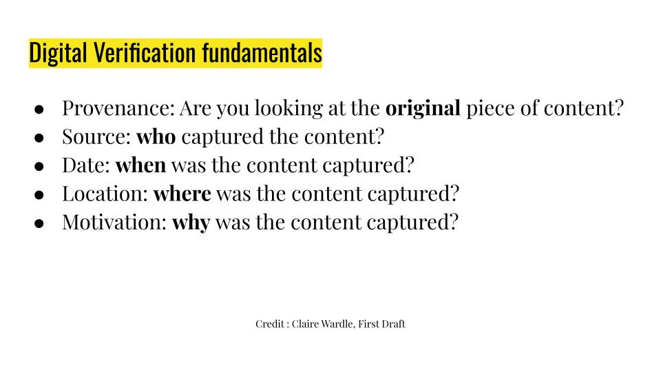 A title about digital verification with bullet points below.