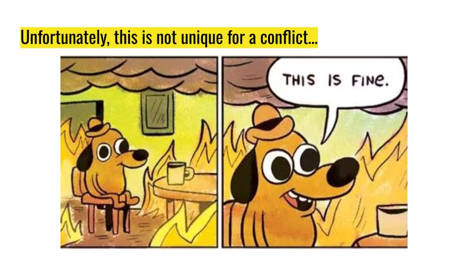Slide with a meme of a dog in a fire saying "This is fine."