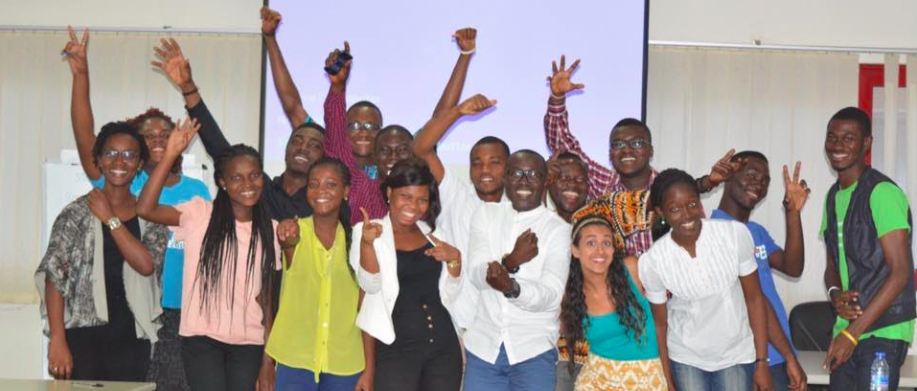 Jacky Habib (first row, second from right) founded News Lens Travel that pairs volunteers up with media pros.