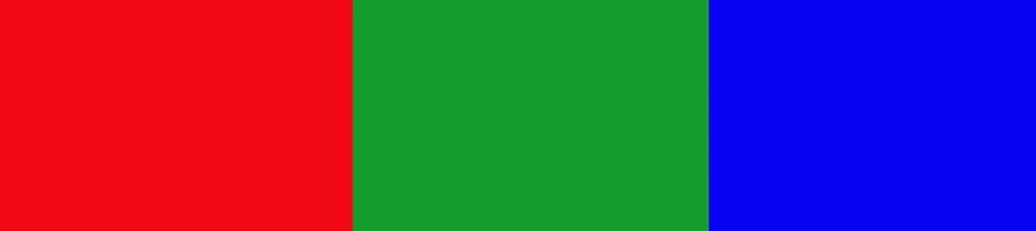 Colour black of red, green, blue.