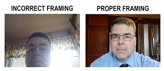 Two photos demonstrating incorrect and correct framing.