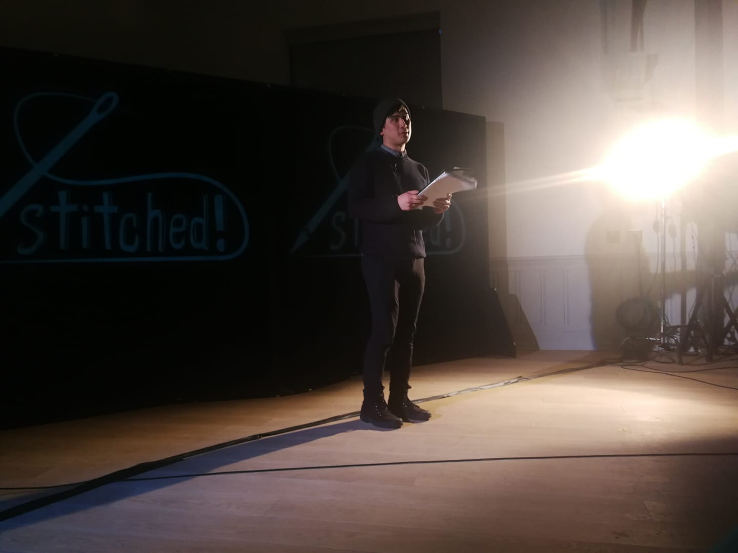 Adam Chen performing in Stitched!