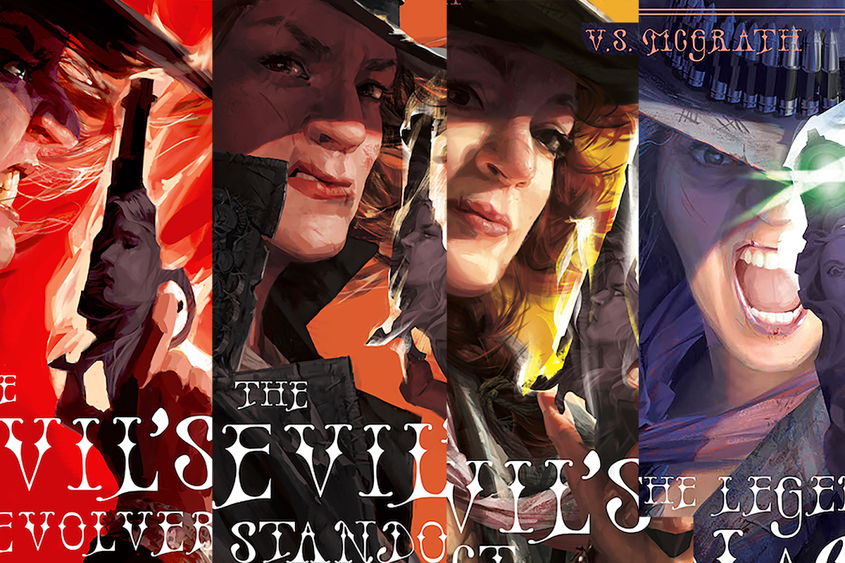 Compliation of the Devil's Revolver book covers
