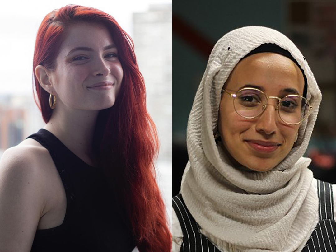 On the left, third-year RSJ student Naama Weingarten and on the right RSJ alum Rameen Al-Ozzi.