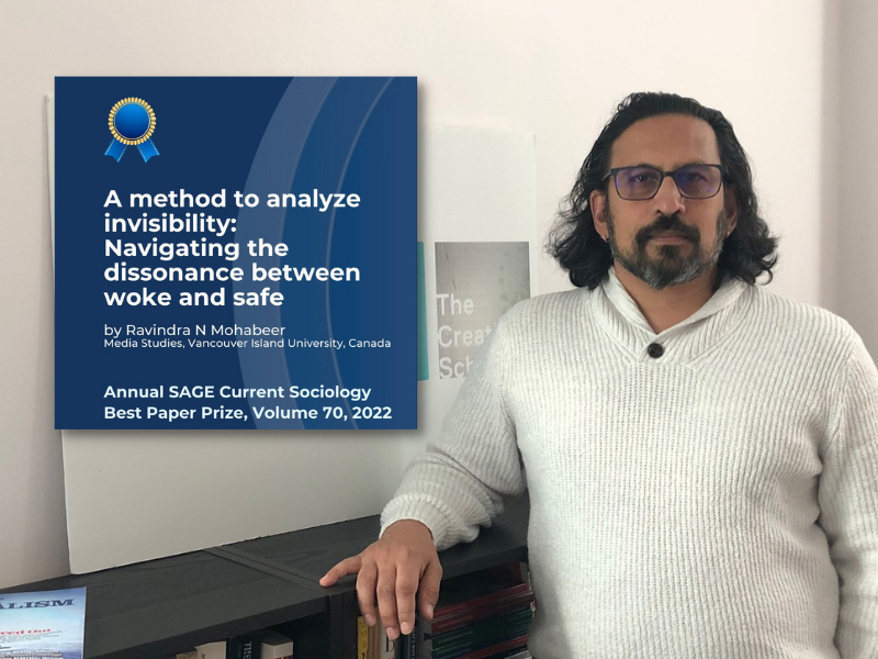 Chair Ravindra Mohabeer with the title image of his award winning paper.