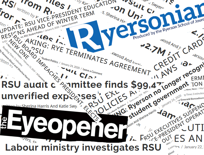 Compilation of headliners from the Ryersonian and the Eyeopener