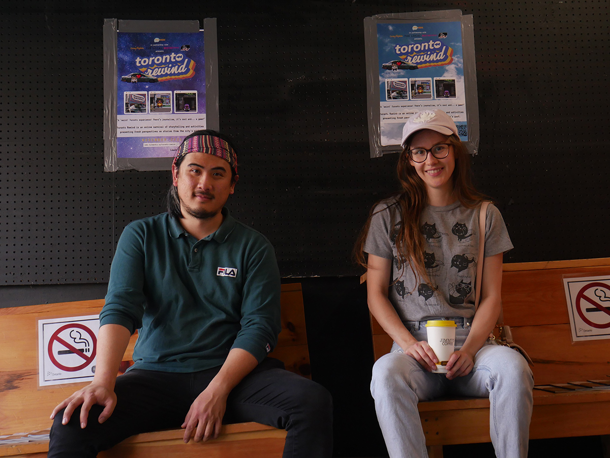  J-school alum and Talk Media team members, Adam Chen and Aurora Zboch.