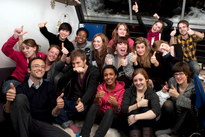 Group of exchange students