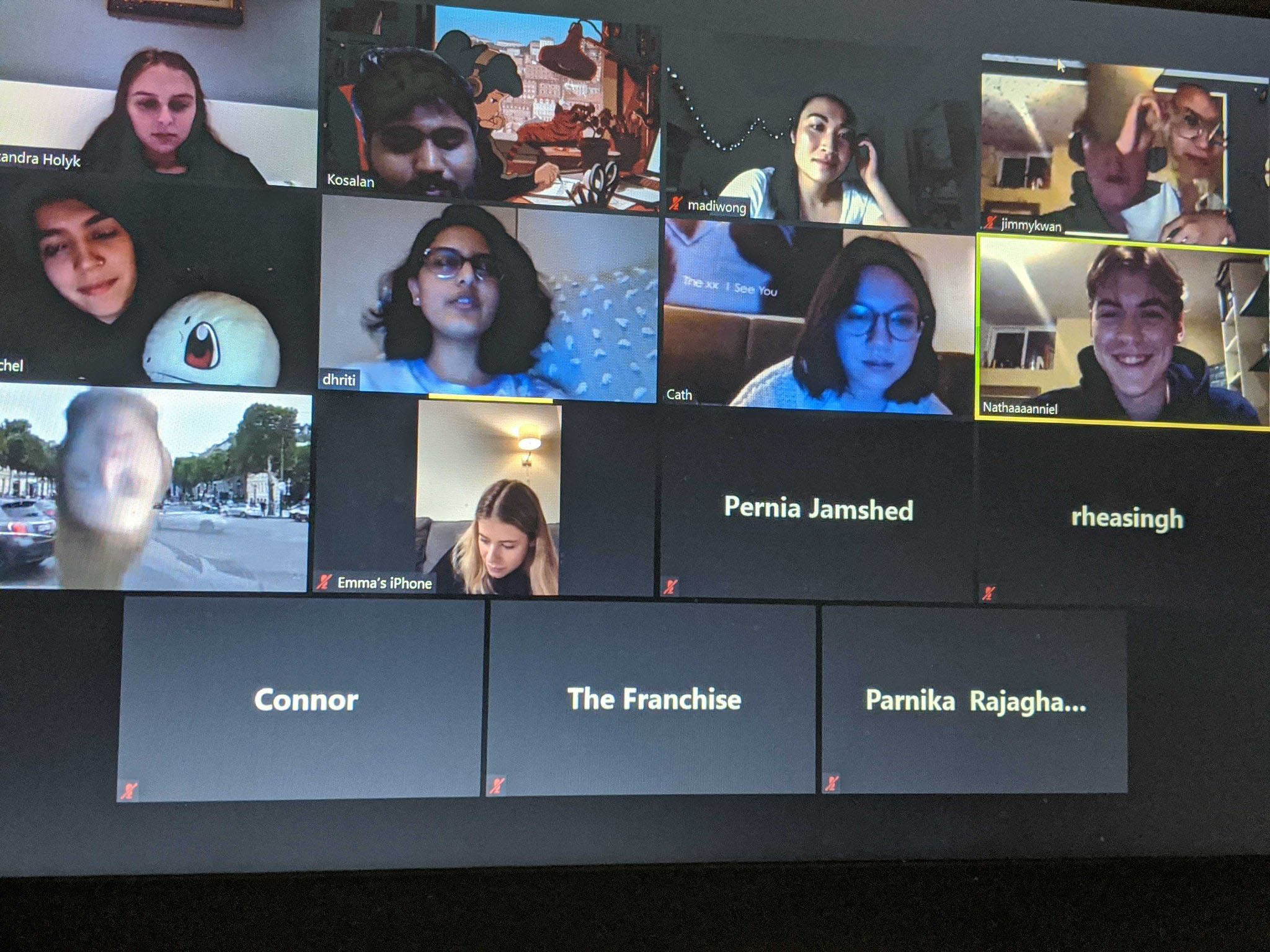 The Eyeopener masthead meeting on Zoom. 