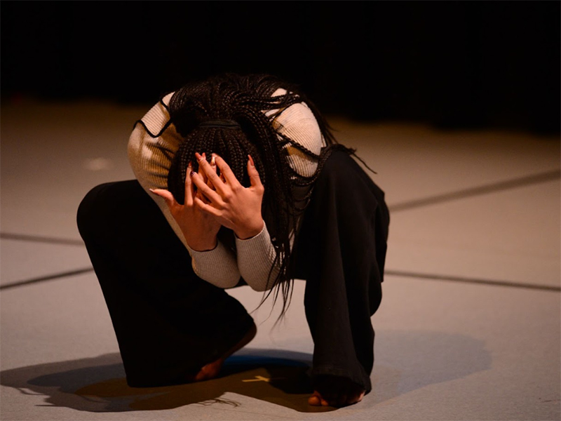 TMU School of Performance student, Janeyce Guerrier, uses dance to reflect on student experience. (stitched!/Aloysius Wong)