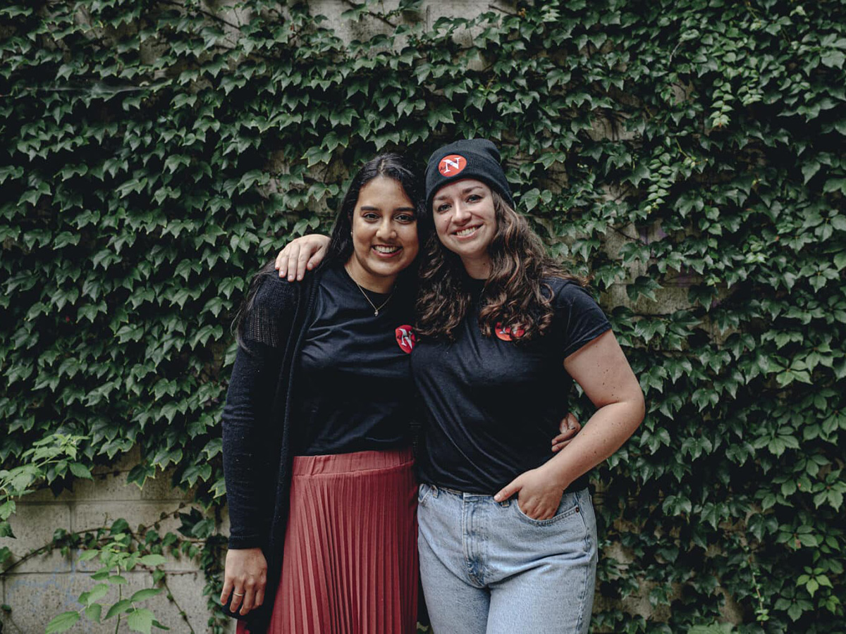 J-school alumni and two-thirds of the Narwhal’s initial Ontario team, Fatima Syed and Emma McIntosh. Photo: Christopher Katsarov Luna / The Narwhal