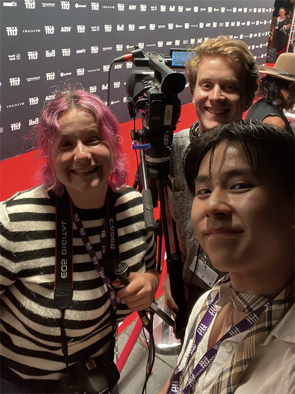 Fourth-year Mariana Schuetze (left), Caelan Monkman (middle) and third-year student John Vo (right) covered TIFF for CanCulture.