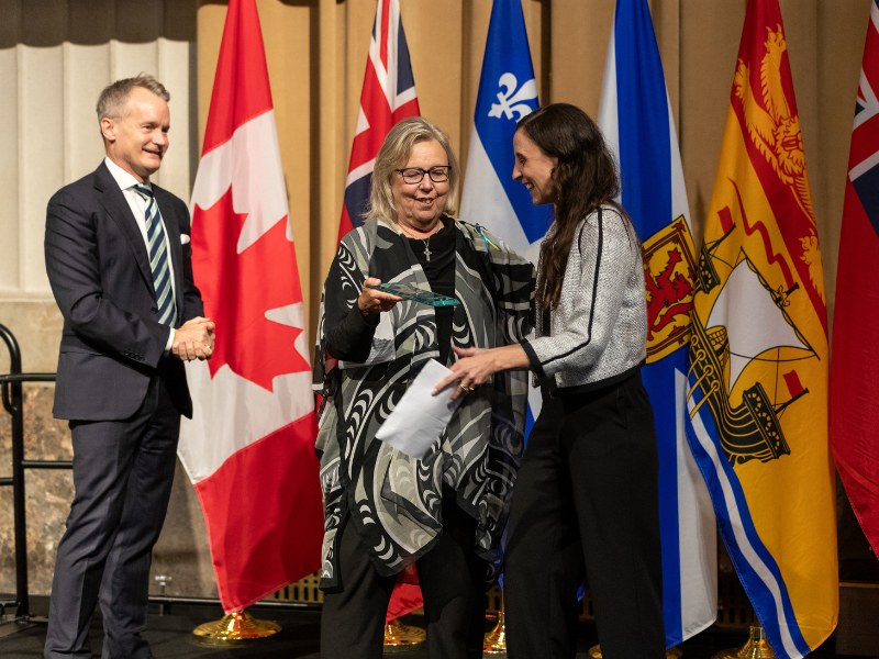Joanna Lavoie accepting her award at the annual Champions of Mental Health Awards Ceremony on Oct. 6. 
