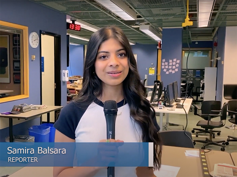 Screengrab of Samira Balsara reporting on broadcast video courtesy of On The Record.
