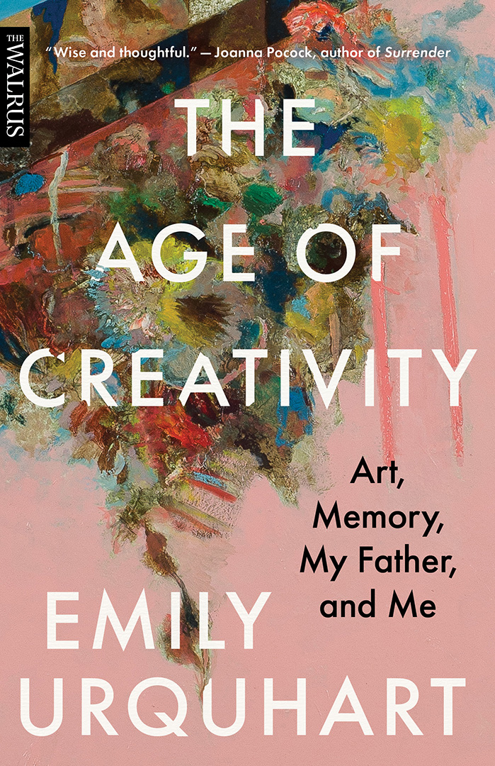 Cover of the Age of Creativity, which depicts streaks of different paint colours on a pink canvas. 