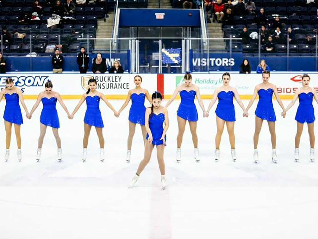 Figure skaters on the ice at the Mattamy Athletic Centre. 