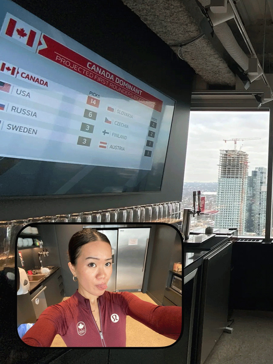 Christina Flores-Chan on a computer screen