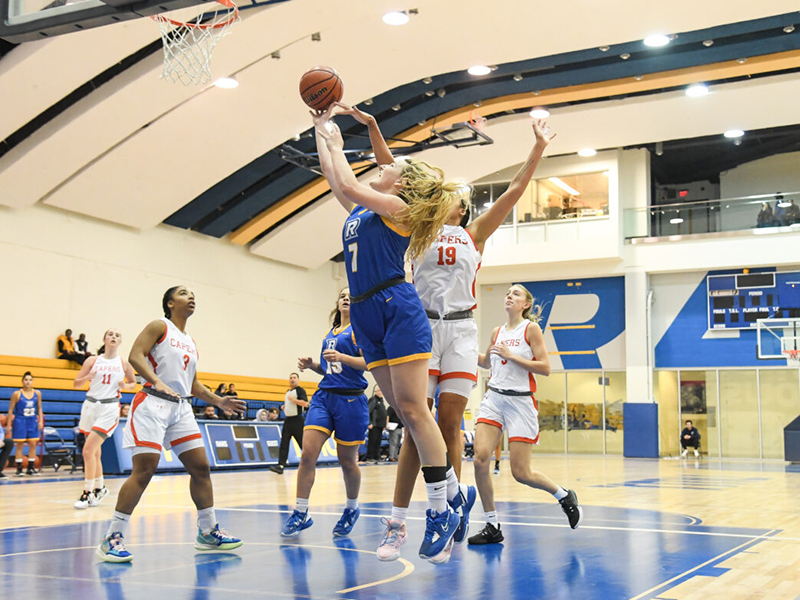 Rachel Farwell putting up a field goal in the paint during a pre-season game against Cape Breton. (Courtesy of Andrea Langford)