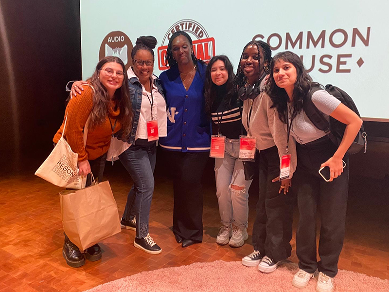From left to right are Leonor Dias, Shari Okeke, Nichole Hill, Gabrielle McMann, Alyssa Reid and Alexa DiFrancesco on the second day of the RESONATE Festival. (Photo courtesy of Alyssa Reid).