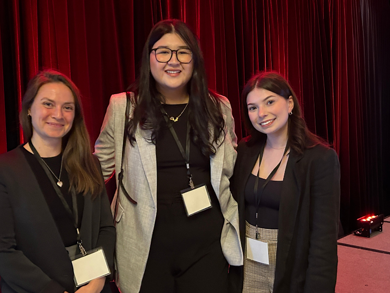 J-school students who won RTDNF scholarships from left to right: Brittany Weaver, Farkhounda Azizullah and Macenzie Rebelo.