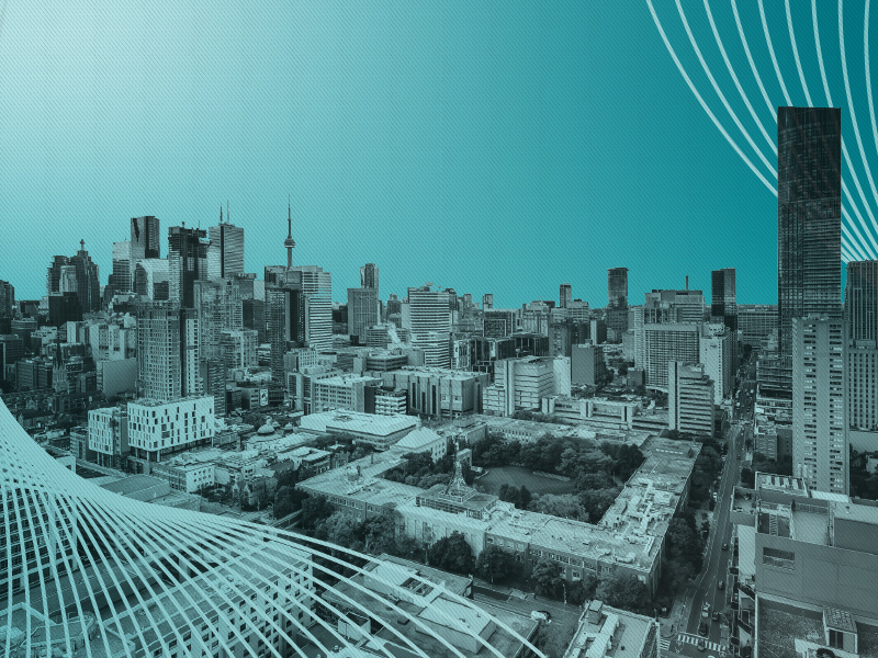 Aerial shot of the Toronto Metropolitan University campus