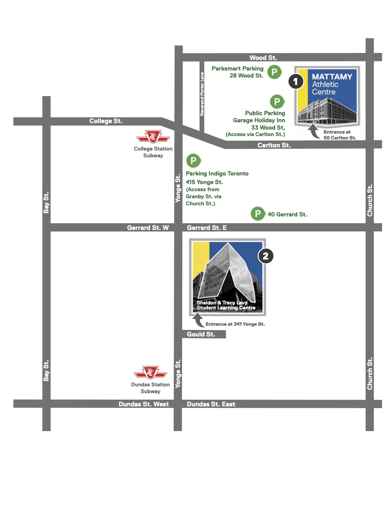 Map of 2026 Convocation area in downtown Toronto