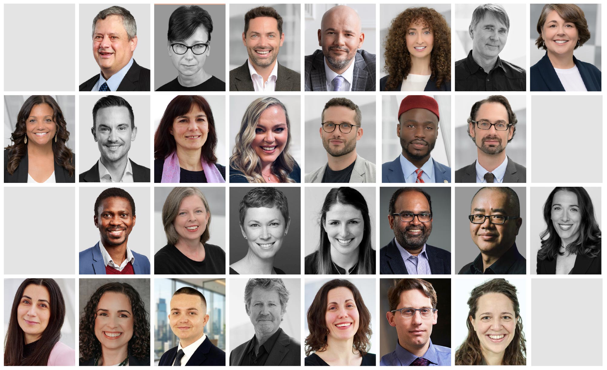 Collection of headshots of all the faculty members at the Lincoln Alexander School of Law