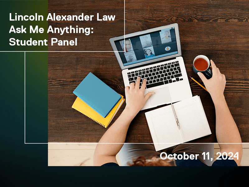 A person on a video call on their laptop with a cup of coffee and two notebooks on the table.