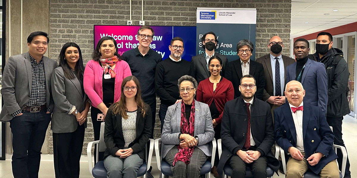 Attendants to meeting between Delegation from the Inter-American Human Rights Commission and academics at the Lincoln Alexander School of Law
