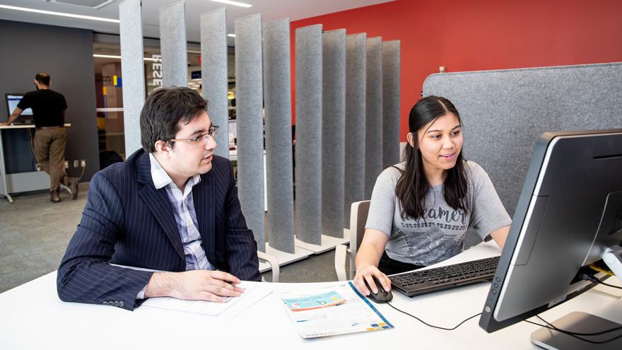 students at desk