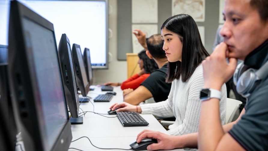 students in computer lab