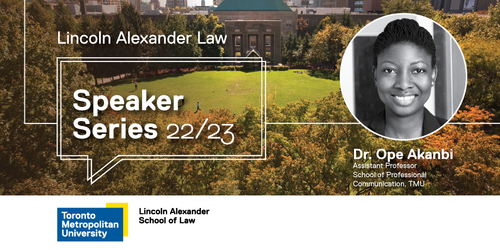 Speaker Series: Dr. Ope Akanbi