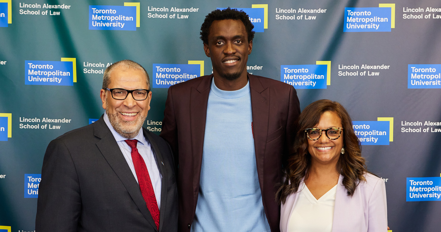 Mohamed Lachemi, Pascal Siakam and Donna Young