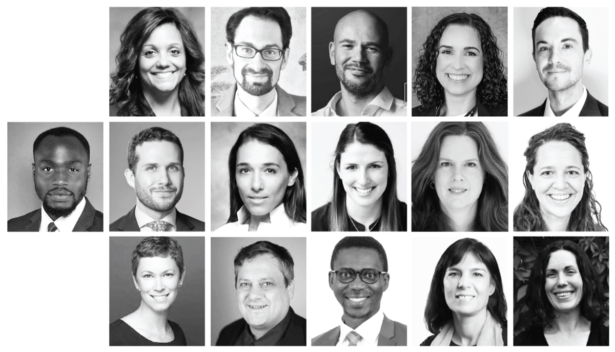 A black and white collage of Lincoln Alexander Law faculty