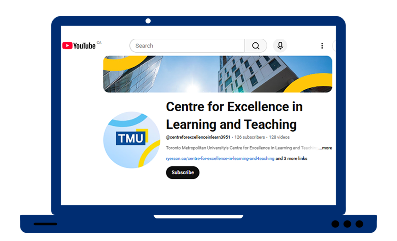 Laptop displaying CELT's YouTube channel