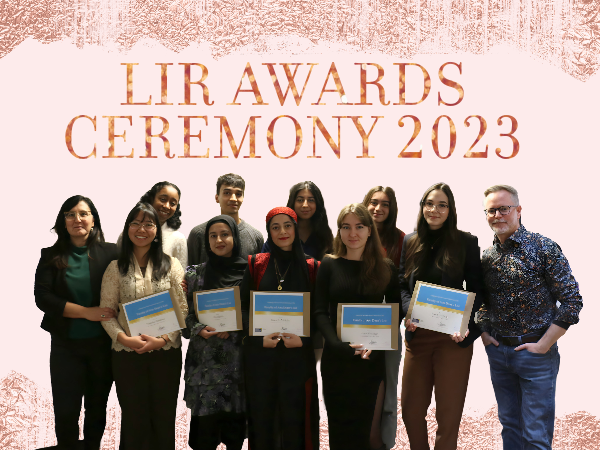 Students and faculty at the LIR Awards Ceremony  