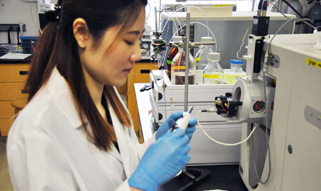 Researcher working in the JG Marshall Team Lab