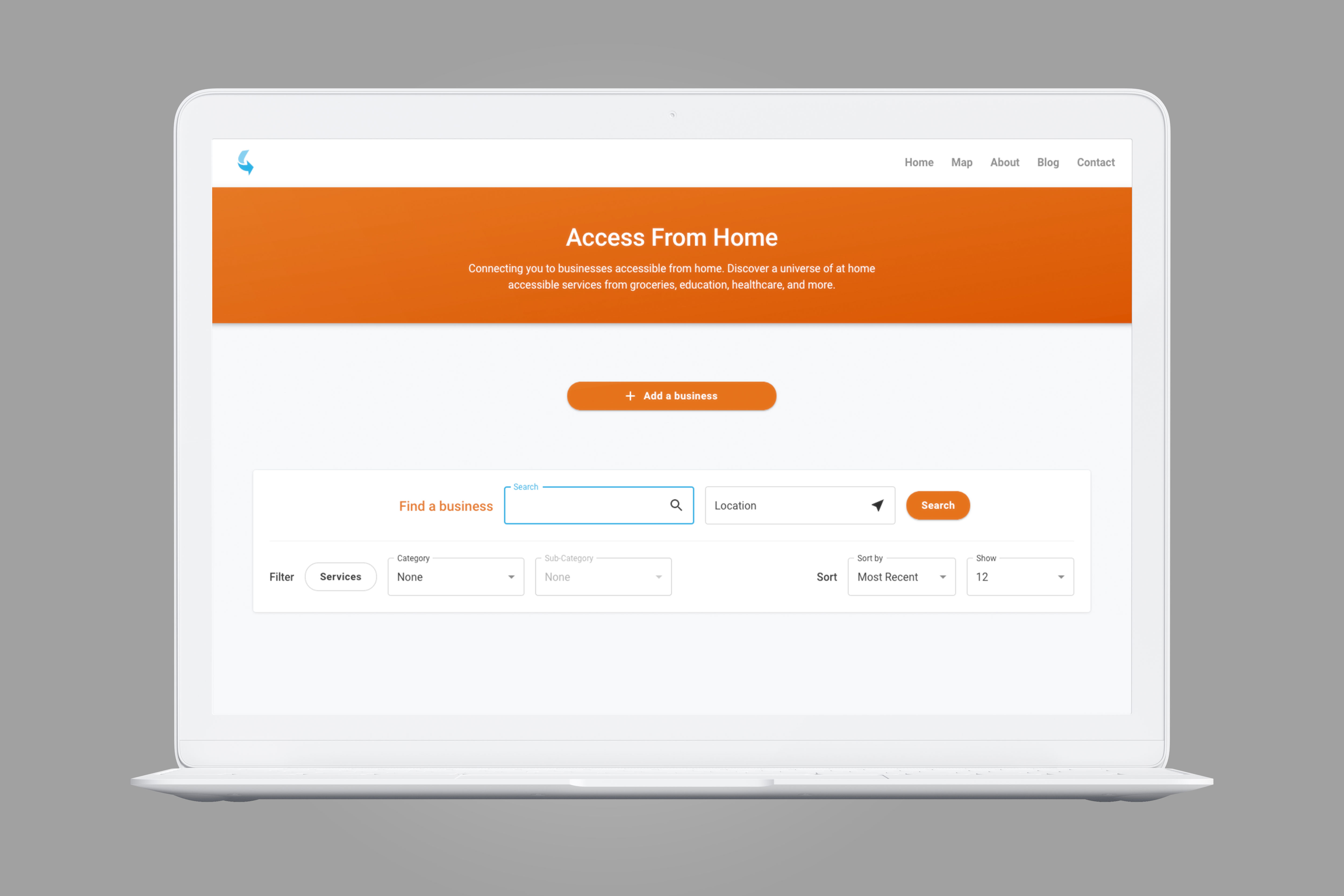 Screen view of Access from Home app