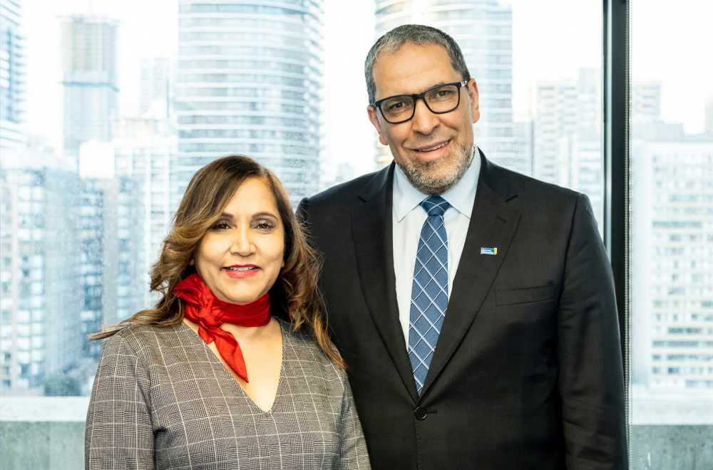 Anju Virmani and Ryerson University President and Vice-Chancellor Mohamed Lachemi.