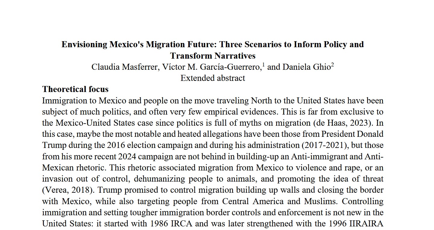 Envisioning Mexico's Migration Future: Three Scenarios to Inform Policy and Transform Narratives.