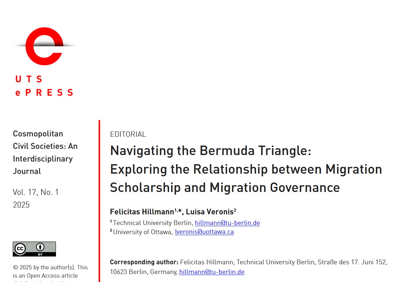 Navigating the Bermuda Triangle: Exploring the Relationship between Migration Scholarship and Migration Governance.