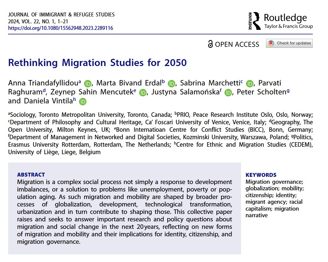 Rethinking Migration Studies for 2050.