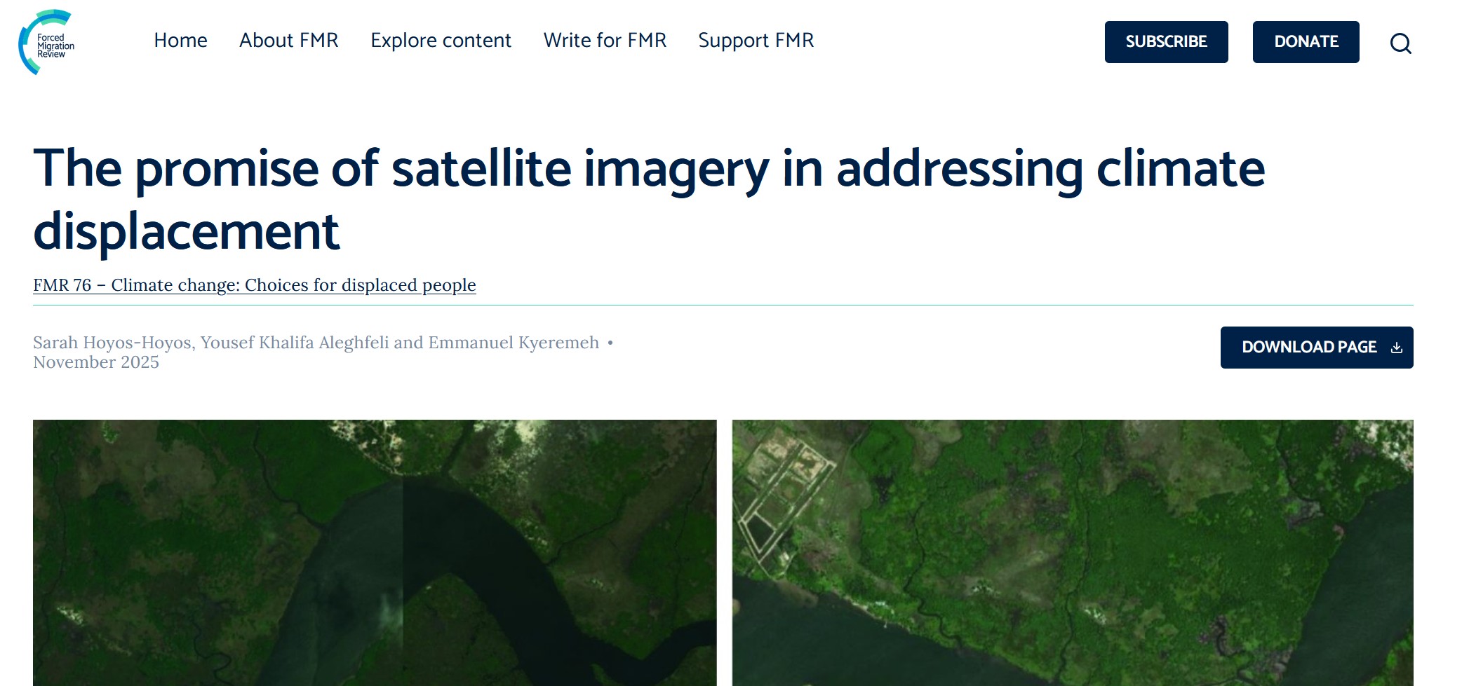 The Promise of satellite imagery in addressing climate displacement.