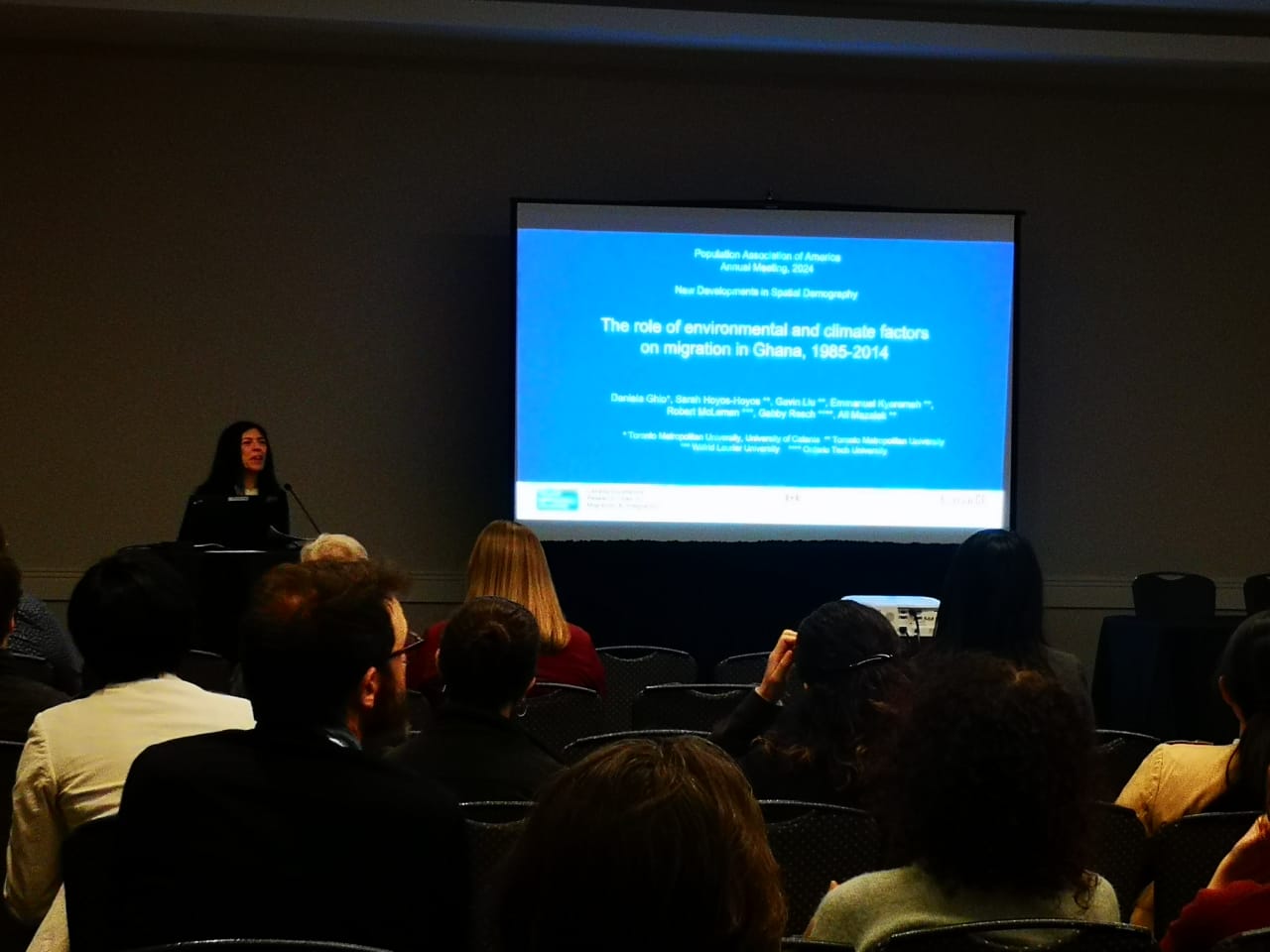  Daniela Ghio at the PAA Conference presenting slides