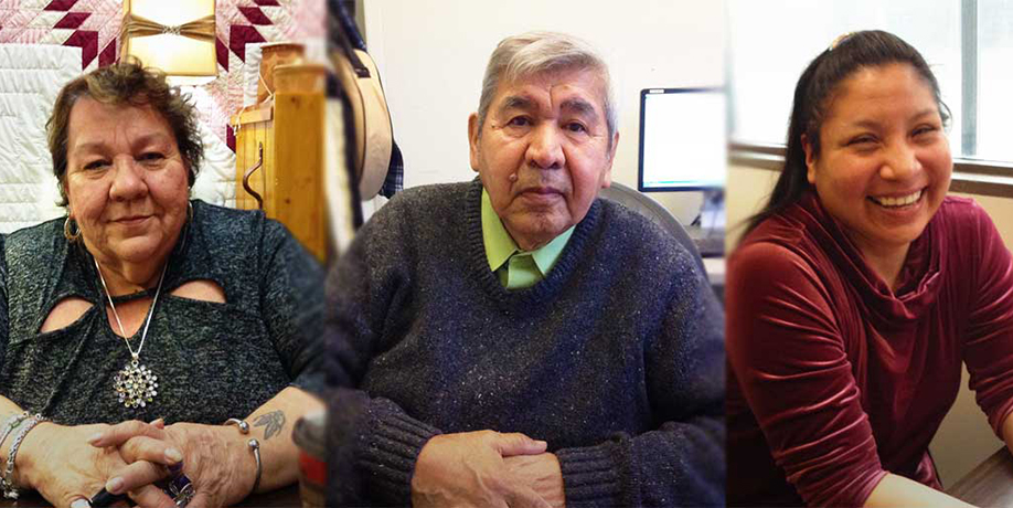 A collage of Indigenous midwives sitting in their offices.