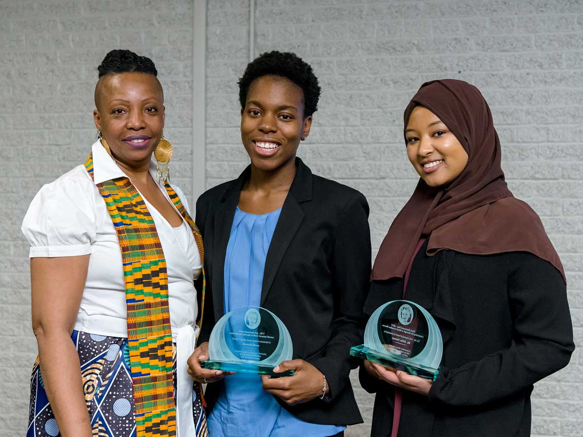 From left: Sharon Folkes-Hall, Devenae Bryce and Siffan Hassen