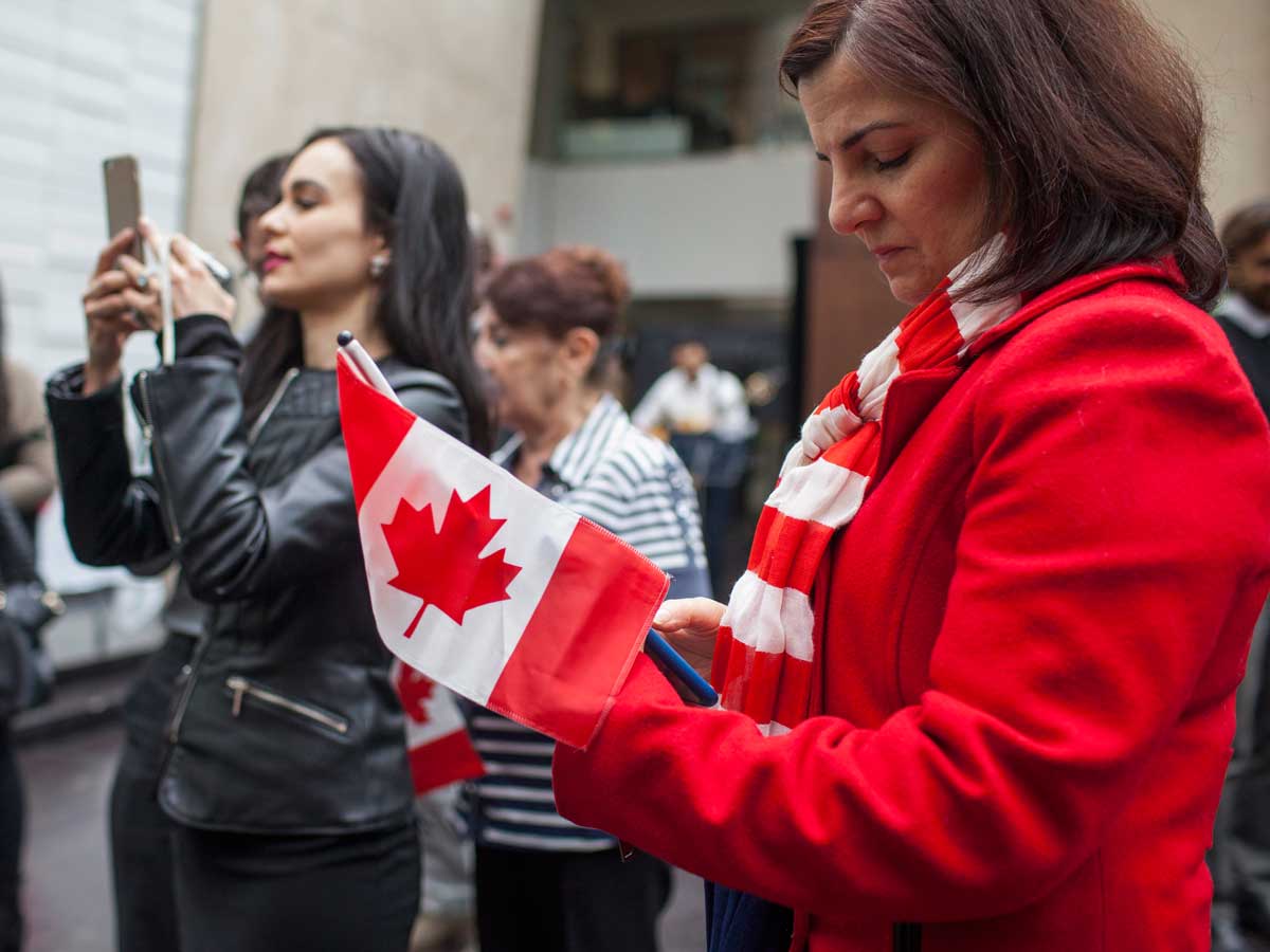 Family and friends at citizenship ceremony
