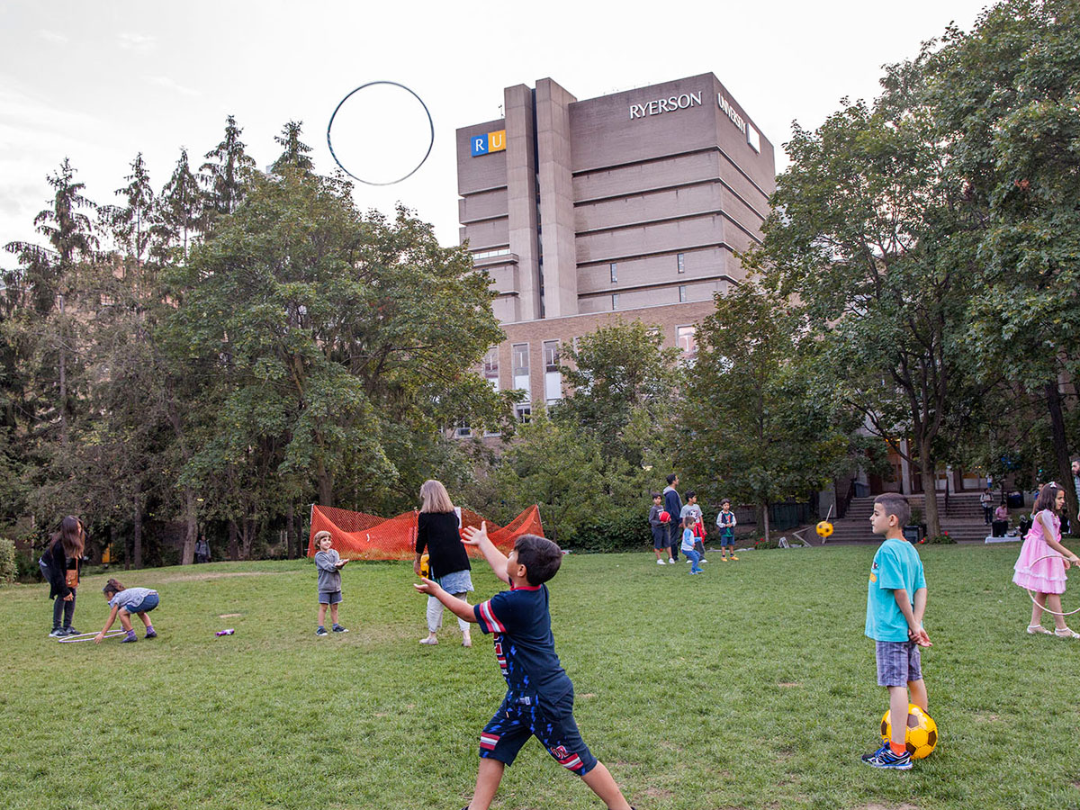 Children playing in the quad