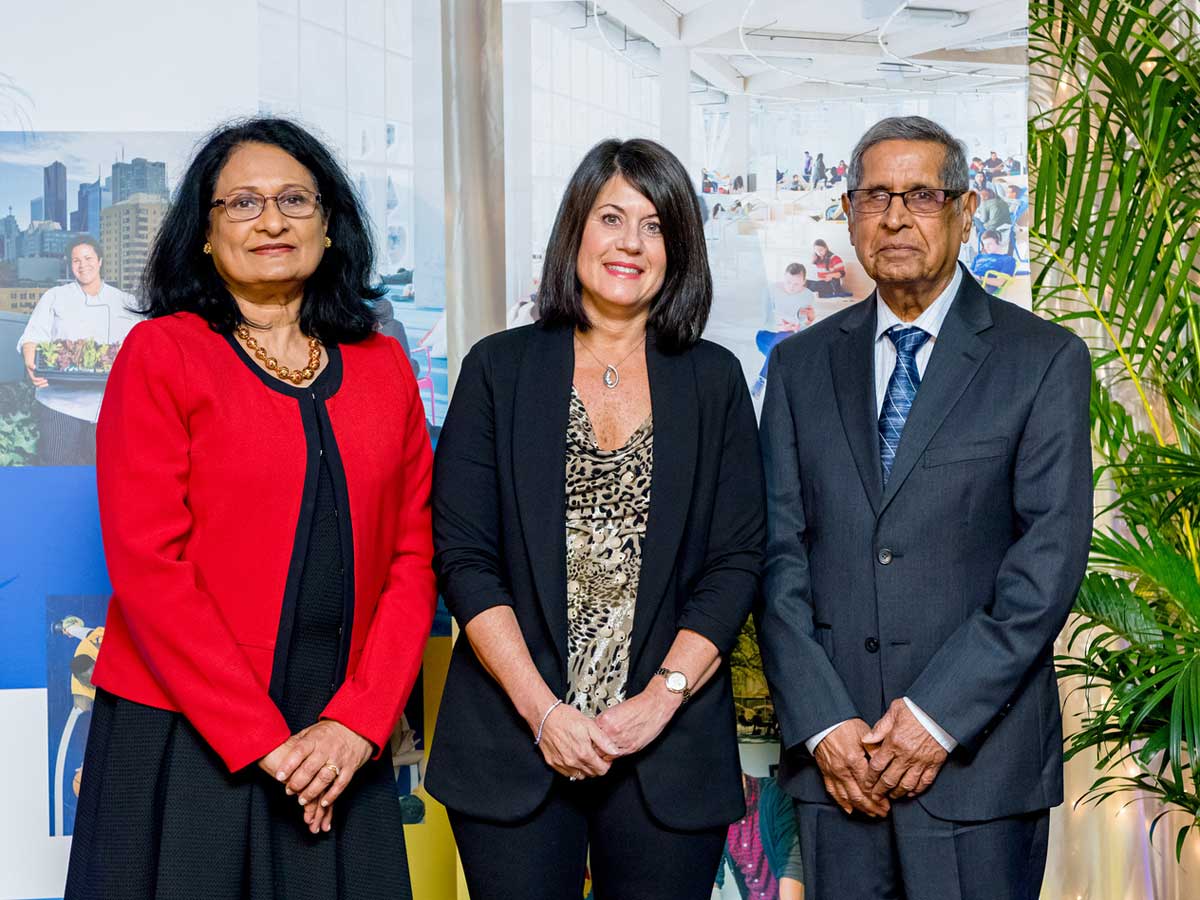 From left: Usha George, Ruth Panofsky and Sarwan Sahota